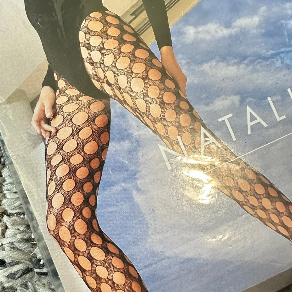 Wolford Natalja Tights Vintage Black Openwork Net Pattern Hosiery Size Medium